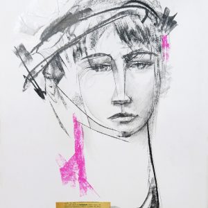 obra Gota de aceite dibujo contemporáneo Luis Manuel García Cruz retrato femenino