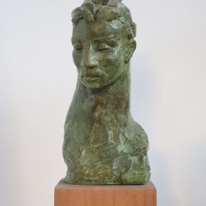 escultura Píndaro bronce Luis Manuel García Cruz vista frontal